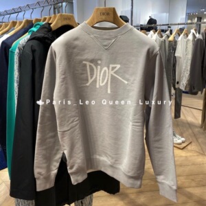 代购 dior and shawn20秋季新款stussy联名圆领套头男女卫衣 粉色