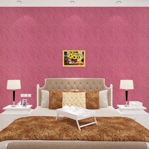 女儿房紫色墙布女孩卧室简约家装素色浅紫主播间背景墙紫罗兰壁布