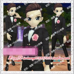 au劲舞团新款yy男套装/帅气黑色搭配发型衣裤鞋7天 月拍2 永久拍6