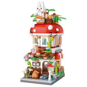 xiexiao霞淘宝2022年兼容乐高我的世界系列蘑菇屋守卫者大战训练场