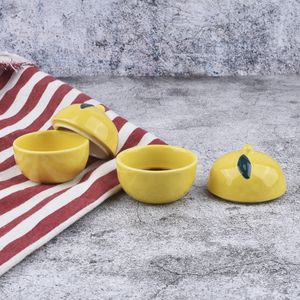日本创意陶瓷小菜杯珍味杯 柠檬柚子酱料碟调味碟戒指碟料理味碟
