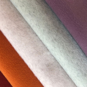 素色加厚羊绒貂绒尼龙专业布艺植绒服装面料沙发箱包布面纯色化纤