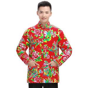 花棉袄女东北农村lm大花袄男女防寒大红绿色碎花袄子老式小花棉袄