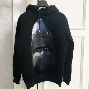 givenchy/纪梵希 经典鲨鱼头印花 大鲨鱼图案连帽 卫衣男外套女