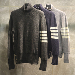 22ss高端秋冬新款羊绒四杠半高领tb毛衣男女套头tb毛衫厚潮