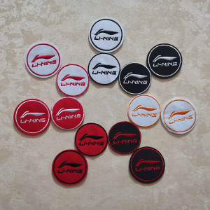 国货李宁圆形补丁贴lining标志刺绣布贴羽绒服衣服修补破洞魔术贴