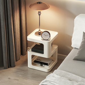 轻奢创意床头柜现代简约客厅沙发边柜置物架简易卧室床边柜储物柜