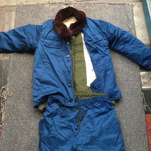 06地勤冬季工作皮服全羊皮可拆卸超耐磨防寒服套装上衣裤子0人付款