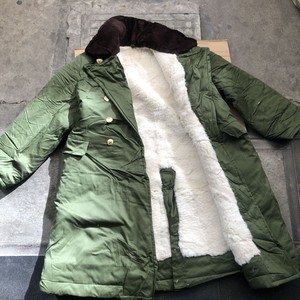 老式库存87式干部军绿寒区羊毛大衣皮毛一体羊皮军大衣冷库棉大衣