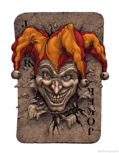 纽埃2020年扑克牌小丑大小王仿古高浮雕异形长方形彩色纪念银币