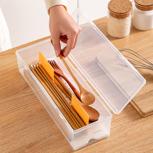 筷子盒家用带盖透明塑料筷子笼多功能置物防尘沥水厨房筷笼收纳盒
