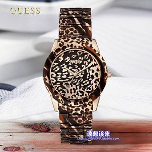 00同款货源面瘫的君淘宝guess限量版豹纹满钻微镶大表盘复古手表0