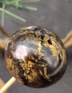 纯手工制作稀有抚顺琥珀老料一级实心黑白花21 超大单珠锁骨链