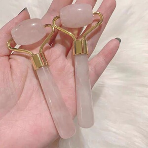 天然马达加斯加粉水晶芙蓉石 能量石磁场按摩提拉紧致按摩棒