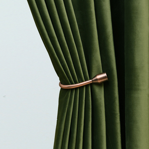 美式窗帘复古墨绿色