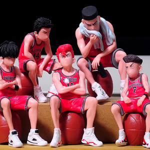 灌篮高手湘北五虎板凳军团手办公仔模型汽车摆件桌面机箱装饰套装