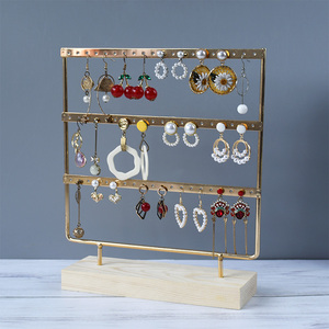 耳环架铁艺饰品收纳架家用桌面挂耳钉耳夹架子首饰摆摊耳饰展示架