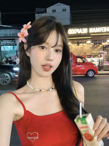【蜜桃茶】曼谷walk 氛围感彩色花花发夹少女边夹子侧边拍照头饰