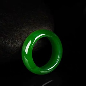 天然和田玉碧玉戒指和田玉指环扳指碧玉菠菜绿玉环男女款玉石戒指