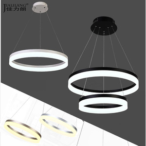 圆圈环形LED餐厅吊灯后现代简约北欧客厅卧室创意艺术亚克力灯具