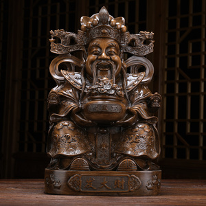 文财神爷佛像聚宝盆