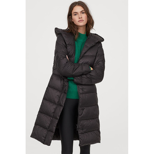h&m专柜正品hm女装秋冬新品百搭中长款保暖尼龙大衣羽绒服0775825