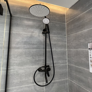 九牧空气能可升降硬管黑色淋浴器喷枪太阳花洒套装36509-122 x360