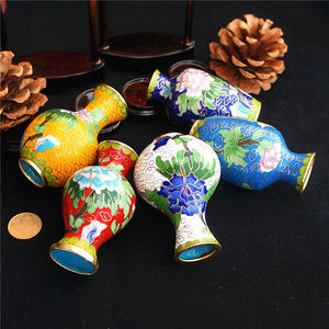 老北京景泰蓝小花瓶摆件铜胎掐丝珐琅瓶装饰品民间手工艺品非遗