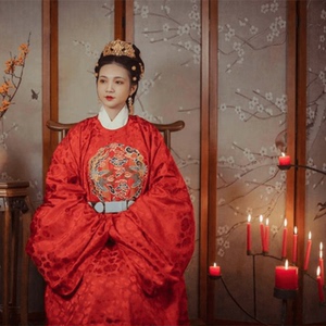 执月原创明制鸾凤刺绣缠枝牡丹纹十二破鞠衣搭霞帔大衫婚汉服现货