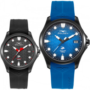 古尊蛟龙手表男士100米防水石英表日历夜光运动胶带潜水男表9165m