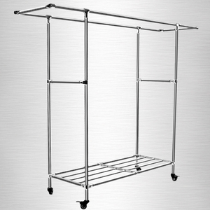 双杆式室外不锈钢落地凉晾衣架晾晒被架挂衣服架家用晾衣杆架定制