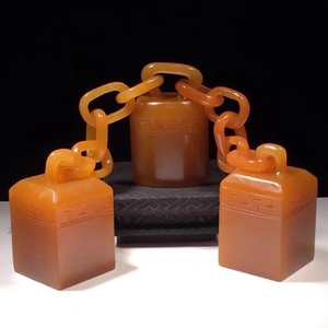 寿山田黄石三联章连印章原石料篆刻石头料素章姓名闲章定制作印石