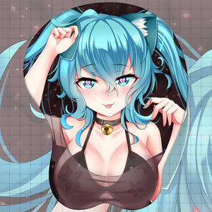 原创初音未来胸部电脑游戏3d立体鼠标垫护腕硅胶手腕垫滑鼠垫动漫