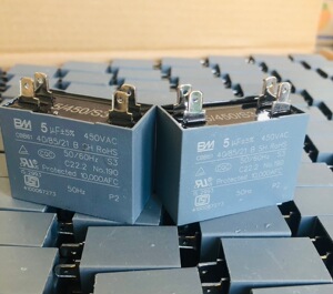 cbb61双插四插片固定450v/5uf/空调风机鼓风机启动运转电容器