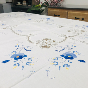 贴补绣花 餐桌布 盖布 北京补花厂 纯棉布料 中式简约茶几台布