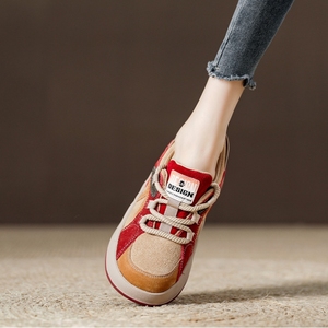 西班牙小众品牌ONGYSL复古拼色女鞋软皮软底舒适运动风休闲鞋子