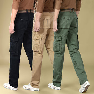 春秋多兜裤男装多口袋休闲裤户外工装裤男潮牌宽松迷彩直筒长裤子