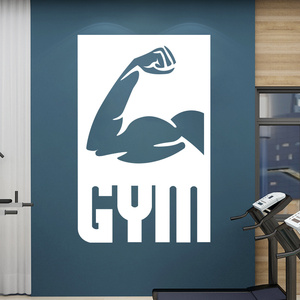 创意健身房背景墙面装饰贴纸 运动馆图片海报玻璃门贴励志墙贴画