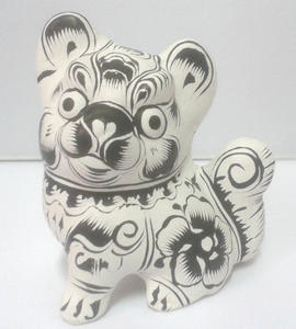 白色狗 凤翔十二生肖泥塑 陕西民间工艺品 旅游纪念品  非遗文化