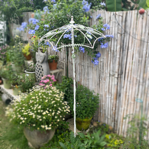 户外铁艺雨伞铁线莲爬藤架支架伞型花架庭院花园植物攀爬支撑架子