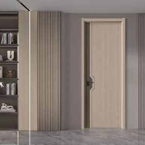 现代简约拼色夹板实木门卧室门房间门套装门室内门碳晶门