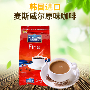 韩国进口麦斯威尔咖啡500g无蔗糖纯咖啡袋装速溶醇品黑咖啡苦咖啡