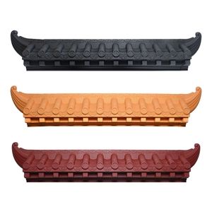 新中式装饰仿古一体塑料背景墙饰挂饰玄关壁饰复古塑料立体屋檐瓦