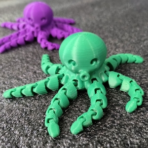 仿真小章鱼玩具男孩摆件关节可动3d打印八爪鱼缸造景海洋动物模型