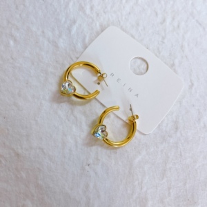 柒掌柜韩国东大门代购reina日韩ins小巧精致小众设计款心形耳圈女