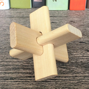 三通鲁班锁孔明锁成人休闲解锁解环儿童智力玩具 小学生幼儿园