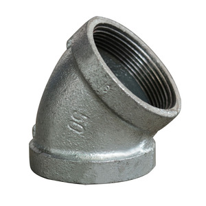 热镀锌直弯45度弯头铁32镀锌管dn25丝扣6分20管件4铁1寸65六2内15