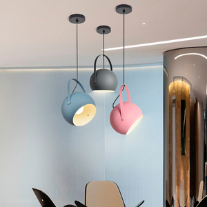 北欧简约创意设计餐厅马卡龙彩色旋转吧台卧室床头灯橱窗装饰吊灯