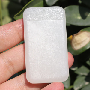 方言和田玉精品野牛沟老坑青海料羊脂白玉平安无事牌子吊坠挂件n