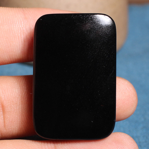 方言和田玉精品放大漏新疆漆黑如墨墨玉籽料平安无事牌吊坠挂件x